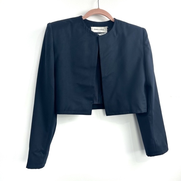 Vintage Givenchy Cropped Open Front Blazer - Picture 5 of 13